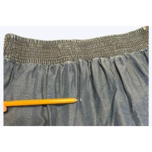 Zara Denim Women's Skirt Blue A Line Pull On Mini Pockets Western Size Medium - Picture 5 of 7